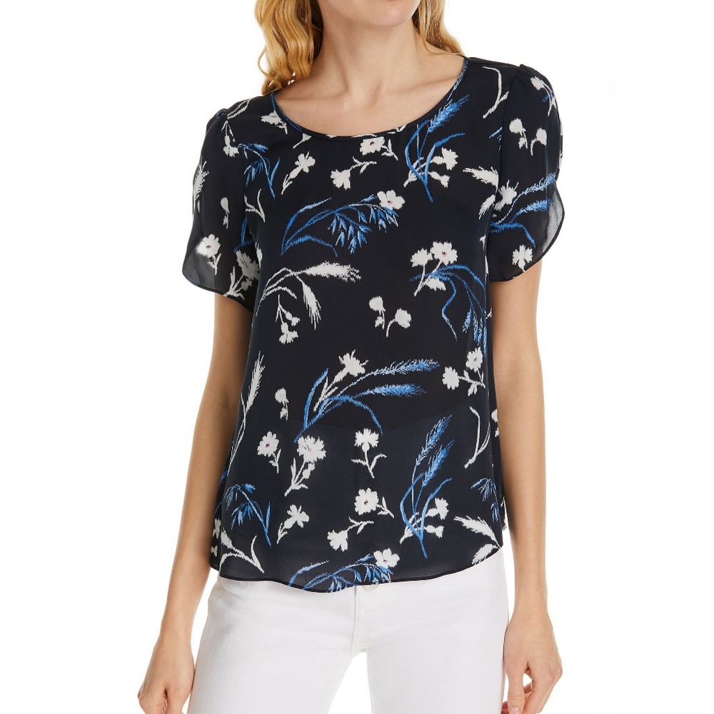 NWT Joie Wira Floral Silk Blouse Top, Large